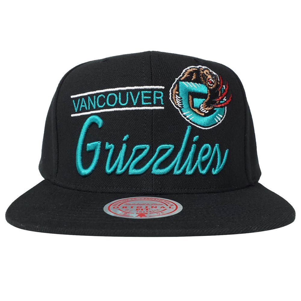 Vancouver Grizzlies Mitchell & Ness NBA Snapback Hat Cap Script 3D Logo NWT